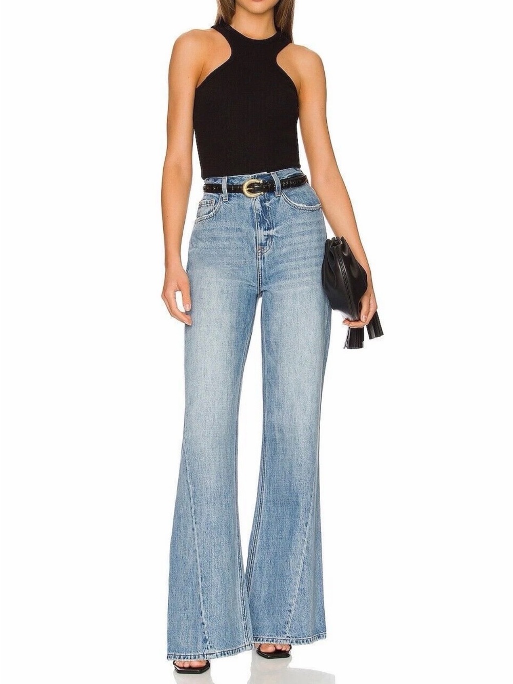 NWT Pistola Ruby High-Rise Wide Leg Flare Jeans in Othello
